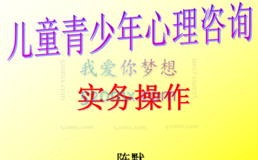 陈默:青少年儿童心理咨询实务操作