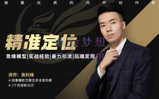 高利峰【精准定位】如何精准定位打造完整变现商业模式