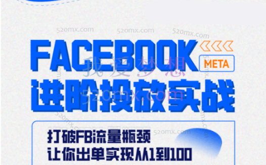 Facebook进阶投放实战训练营,打破FB流量瓶颈,让你出单实现从1到100