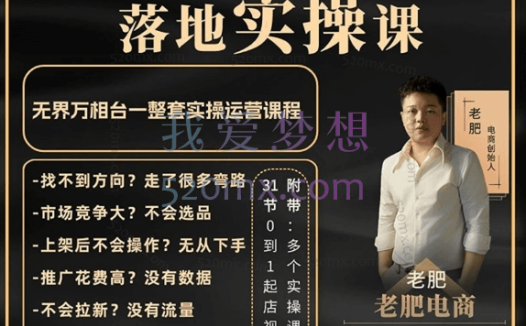 老肥电商-2024淘系运营0-1落地实操课(包含无界系统实操落地玩法)