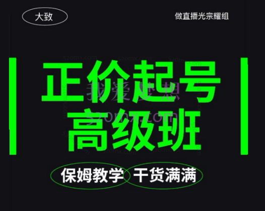 大致-保姆级正价起号详细教程