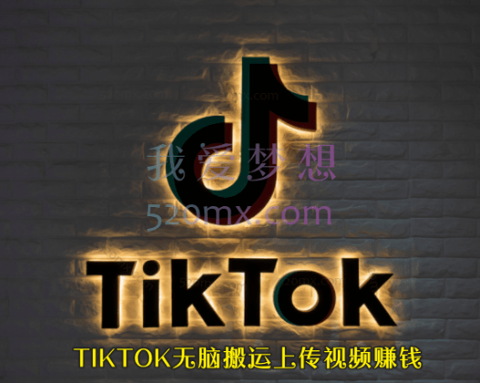 TIKTOK无脑搬运上传视频赚钱，日入150-250美元，小白可做（2节视频课）