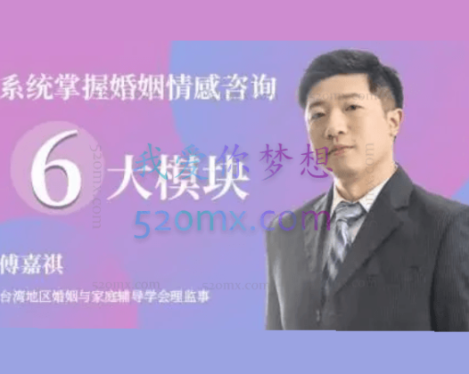 傅嘉祺：系统掌握婚姻情感咨询6大模块52集视频课程