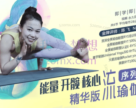 能量流 | 开髋流 | 核心流瑜伽序列 · 精华版成品编排课 金牌导师 陈飞亲授