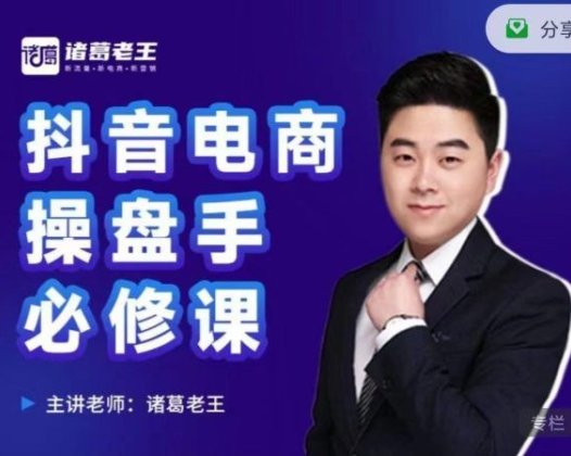 诸葛老王:抖音电商操盘手必修课(价值999元)