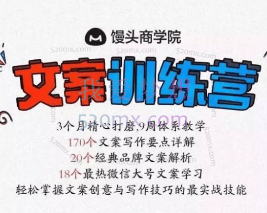 馒头商学院龙小天《文案训练营》全面系统解决文案写作难题!
