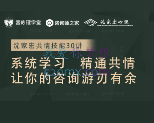 沈家宏共情技能30讲：系统学习，精通共情， 让你的咨询游刃有余!