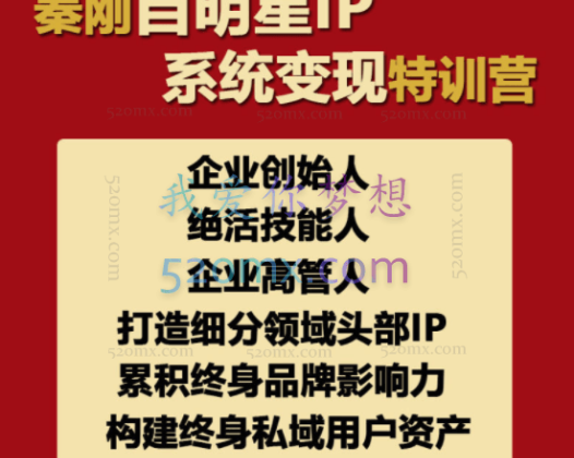 秦刚自明星IP变现+赚富操盘手特训营2.0