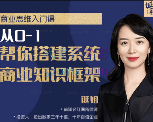 【诞姐】商业思维入门课，从0-1帮你搭建系统商业知识框架