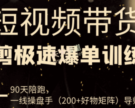 超哥短视频带货极速爆单训练营,90天陪跑课!等系列课