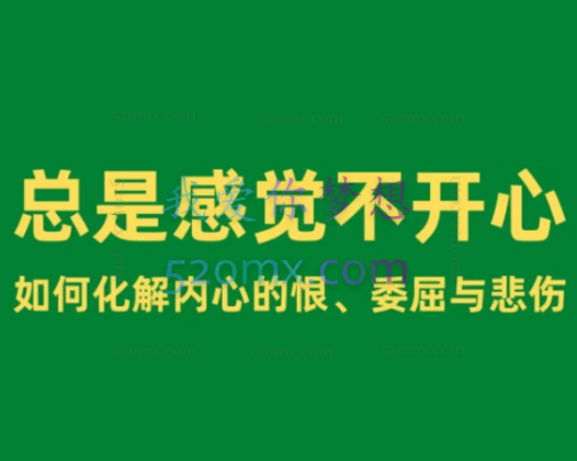 丛非从：总是感觉不开心——如何化解内心的恨、委屈与悲伤