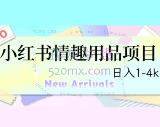 最新小红书情趣用品项目，日入1-4k【仅揭秘】