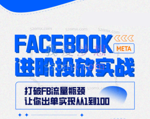 Facebook进阶投放实战训练营,打破FB流量瓶颈,让你出单实现从1到100