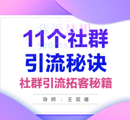 王双雄《11个社群引流秘诀》