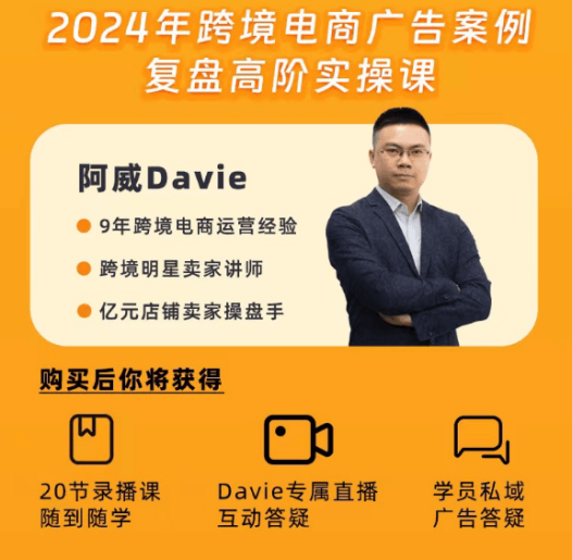 跨境阿威Davie-2024年亚马逊广告案例复盘高阶实操课