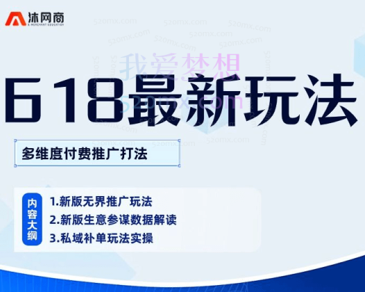 2024沐网商618最新玩法，多维度付费推广打法