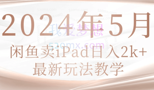 2024年5月闲鱼卖ipad日入2k,最新玩法教学(免费下载)