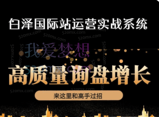 白泽运营笔记:国际站运营实战系统,提升店铺询盘量,提升个人运营综合实战技能