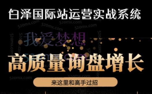 白泽运营笔记:国际站运营实战系统,提升店铺询盘量,提升个人运营综合实战技能