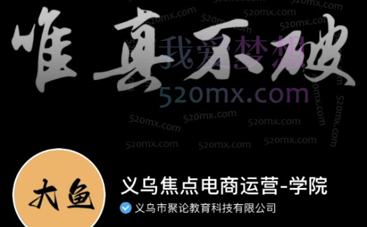 抖音焦点电商学院大鱼课程:全面提升电商运营能力