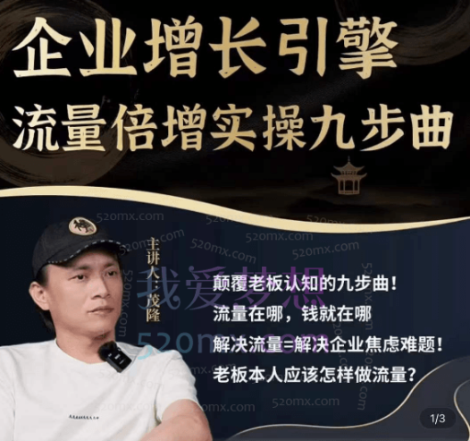 茂隆企业增长引擎流量倍增实操九步曲