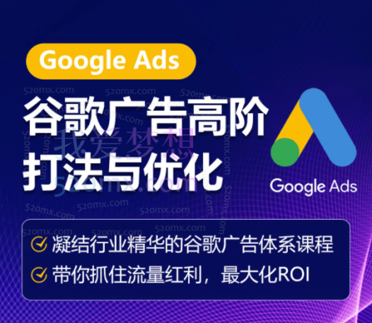 谷歌广告高阶打法与优化，凝结行业精华带你抓住流量红利最大化ROI