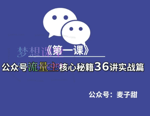 麦子甜公众号流量主核心秘籍36讲实战篇