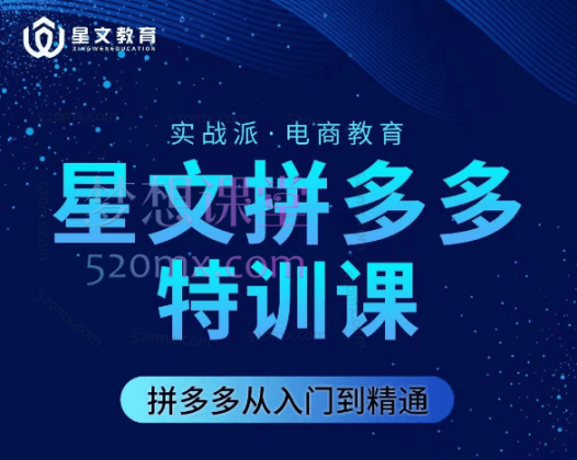 星文拼多多特训课,从入门到精通