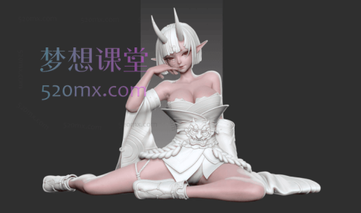 璩影zbrush和服二次元角色案例教学