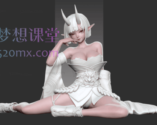 璩影zbrush和服二次元角色案例教学