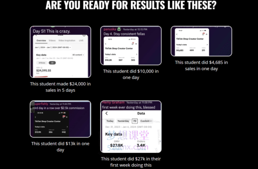 TikTok 店铺运营实操,0到10K美金案例,价值 397.00 美元的专业课程
