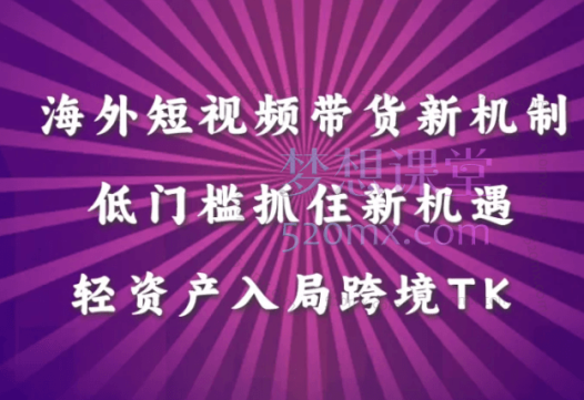 TK短视频带货(新机制)课程,低门槛轻资产入局tiktok