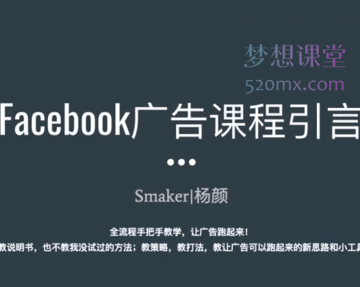 Smaker|杨颜Facebook 广告营销课程