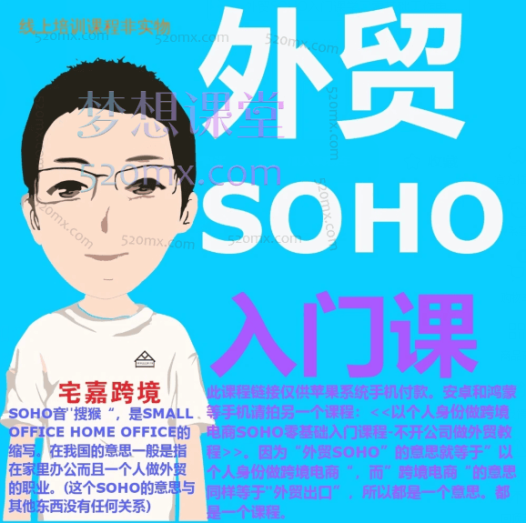 宅嘉跨境外贸SOHO入门课程学习零基础工作电商线上国际贸易全流程