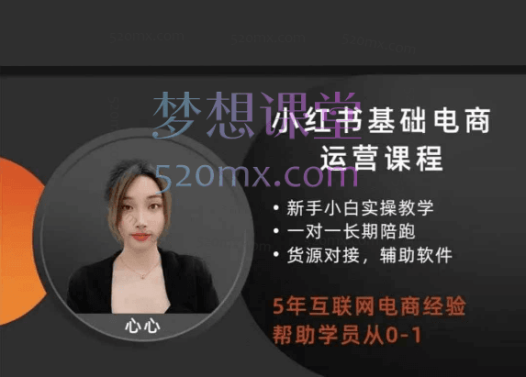 心心老师小红书高级电商课程，从新手小白到爆单达人全流程课程