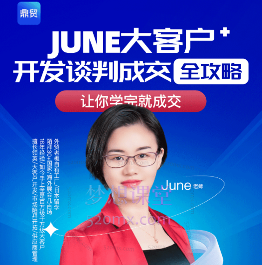 鼎贸June外贸销冠大客户全攻略，让你学完就成交